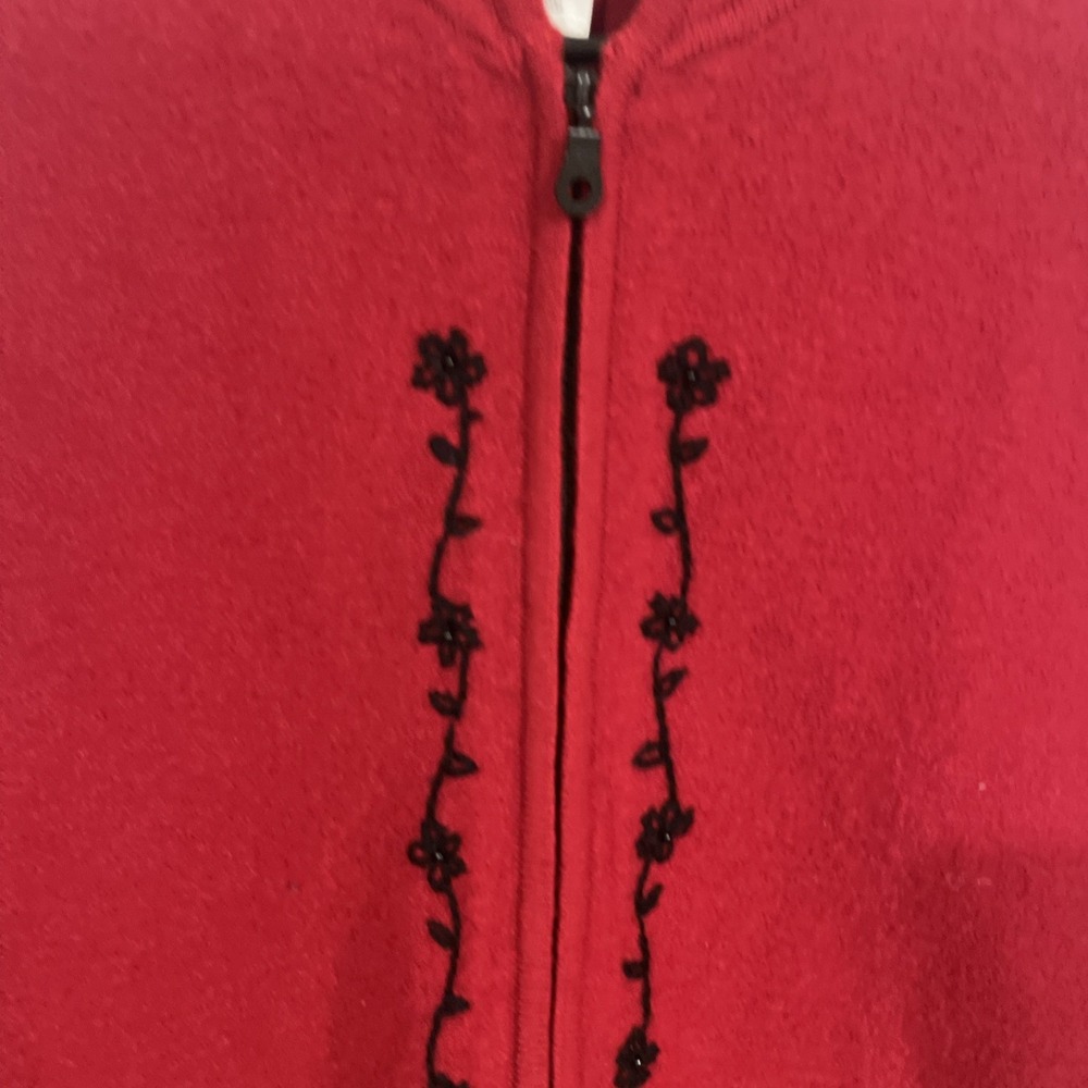 Coldwater Creek Sweater Vest Womens Large Sleeveless Holiday Floral Embroidery - Picture 2 of 7